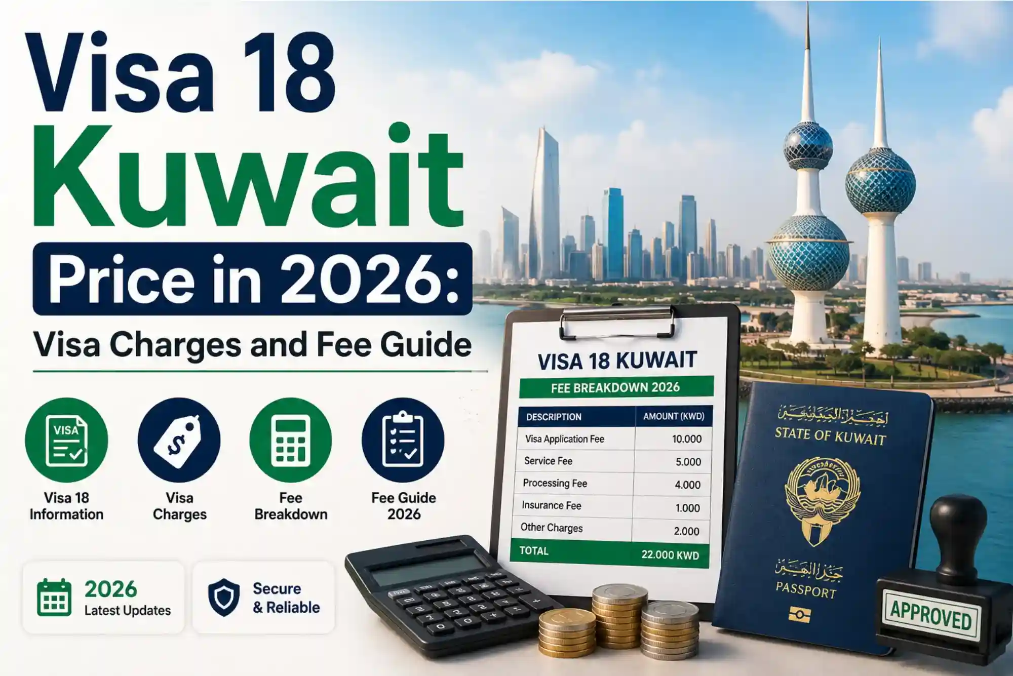 Visa 18 Kuwait Price in 2026 Visa Charges and Fee Guide